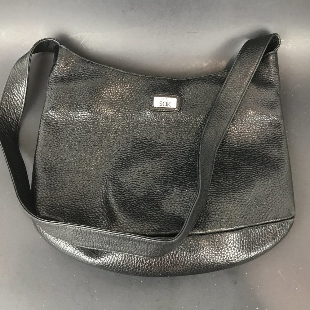 The Sak Black pebbled leather shoulder handbag